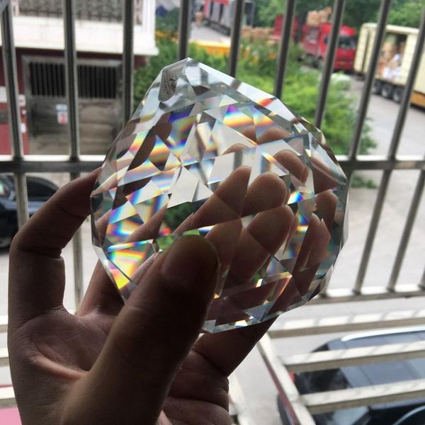 

fengshui huge 100mm crystal chandelier prism 8558 faceted ball 2.3lb suncatcher glass art haning ornament h jlllll