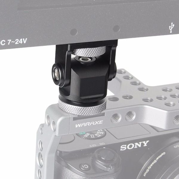 

tripod heads monitor holder cold shoe mount 1/4'' screw for camera field microphone flash light 180 degree adjustable bracket