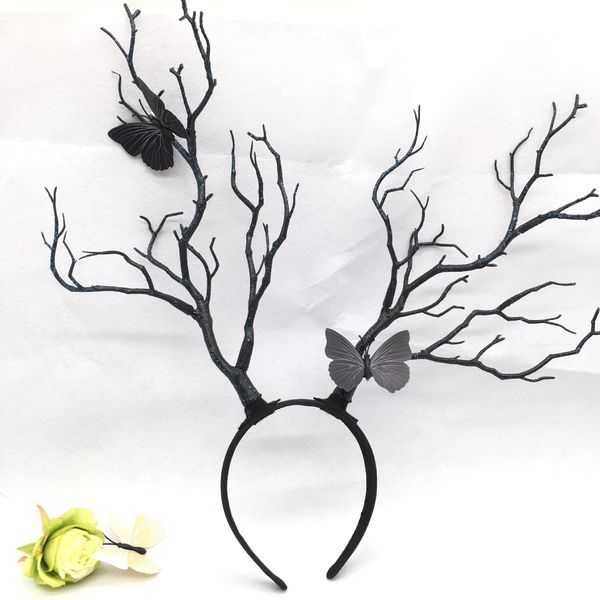 

selling branches happing sen lattice hair accessories christmas exaggerated deer head buckle pgraphy props jewelry wholesale, Black;brown