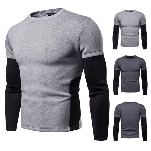

2019 autumn men clothes space cotton men's long-sleeved guard fake two-piece stitched men's sweatershirts xxxtentacion1, Black