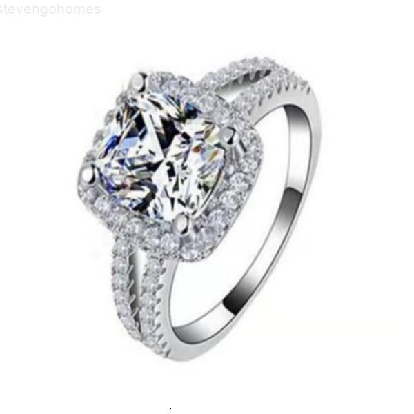 

factorytq7erings original fashion wedding jewelry 925 sterling silver for women with 8mm cz diamond engagement ring wholesale j29hg, Slivery;golden