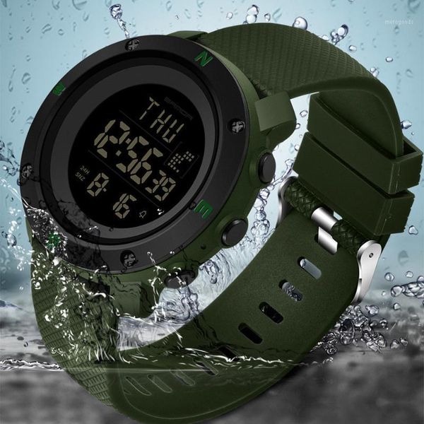 

sanda mens sports watches dive 50m digital led watch men fashion casual electronics wristwatches relojes1, Slivery;brown