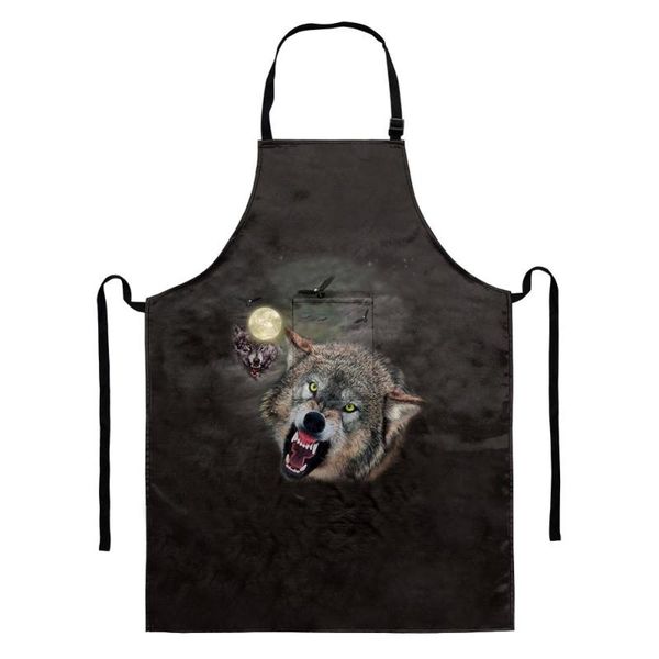 

aprons polyester animals design work apron kitchen with pocket couples cooking home cleaning tool