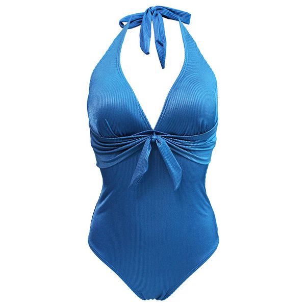 

multi-color women bikinis swimsuits deep v one piece bathing suit print push up swimwear bandage beach wear style 12