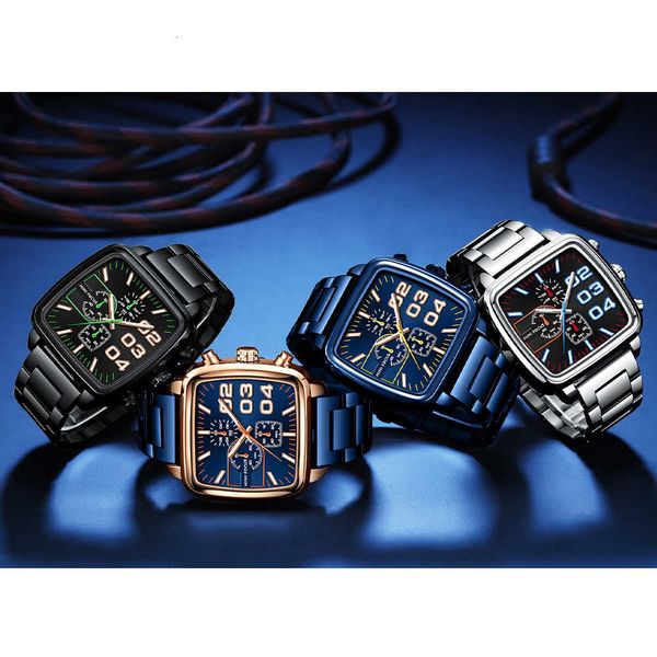 

minifocus men quartz wristwatches brand luxury mens watches chronograph sports watch business waterproof relogio masculino, Silver