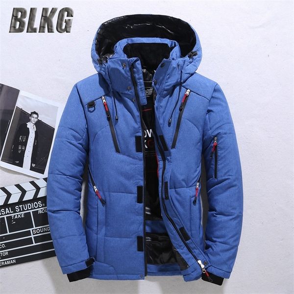 

down jacket male winter parkas men -20 degree white duck down jacket hooded outdoor thick warm padded snow coat oversized m-4xl 201104, Black