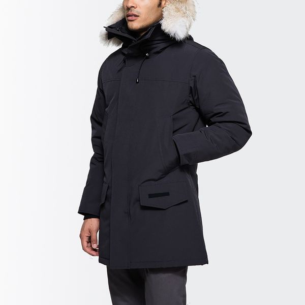 

langford parka canada down пальто мужчин зимняя куртка волк pur молодежь с капюшоном, Black