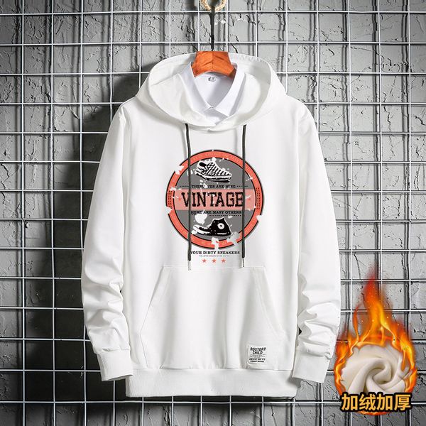 

winter 2020 new plush sweater men's hooded thickened large loose trend sports hoodie, Gray