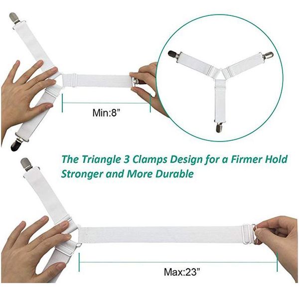 

4pcs adjustable elastic mattress cover corner holder clip bed sheet fasteners straps grippers suspender cord hook loo bbyctb