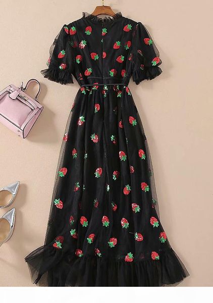 

elegant pink black lace patchwork pleated long sleeve 2021 women dresses summer bohemian ruffles chiffon maxi dress designer runway dress, Black;gray