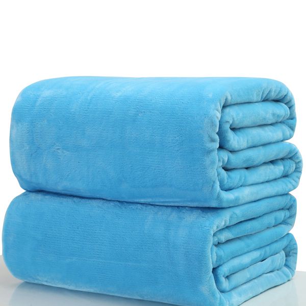 

wholesale warm flannel fleece blankets soft solid bedspread plush winter summer throw blanket for bed sofa dh0426