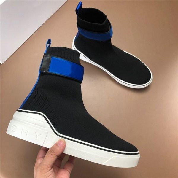

fashion latest mens sock sneakers mesh upper, triple boots with soft rubber speed trainers for men fashion red bottoms sneaker size 38-45, Black