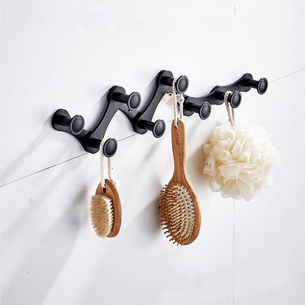 

hooks & rails 4/6/8 expandable towel rail hanger adjustable rack aluminum wall mounted hat bdf99