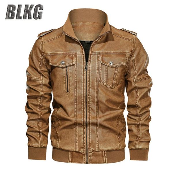

men's fur & faux blkg pu leather jacket men jackets coats thick warm fleece winter jaqueta de couro plus size, Black