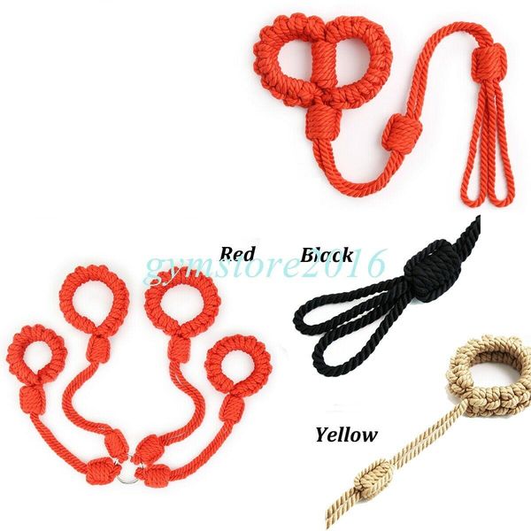 Bondage Bindung Seil Sklave Hand Fuß Fußfessel Halsband Restraint Kit Paar BDSM Spielzeug