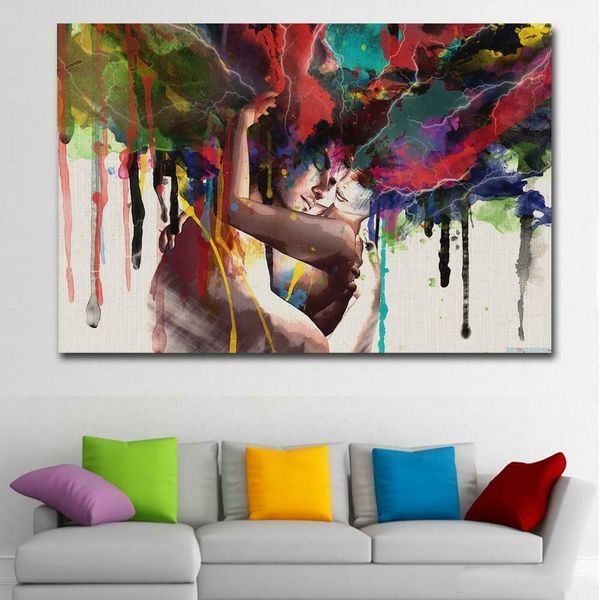 

lover's hug canvas home decor handpainted &hd print oil paintings on canvas wall art pictures , f210107