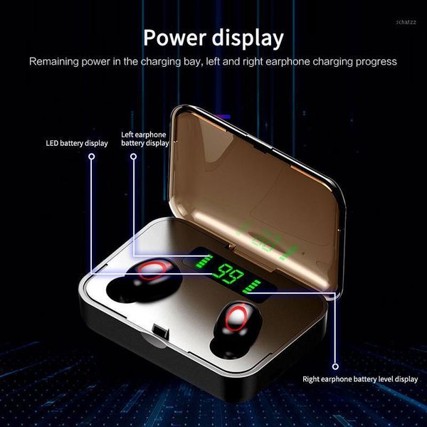 

new a1s tws digital display earbuds bluetooth 5.0 headset stereo touch wireless headset sports earphone sports earphone1