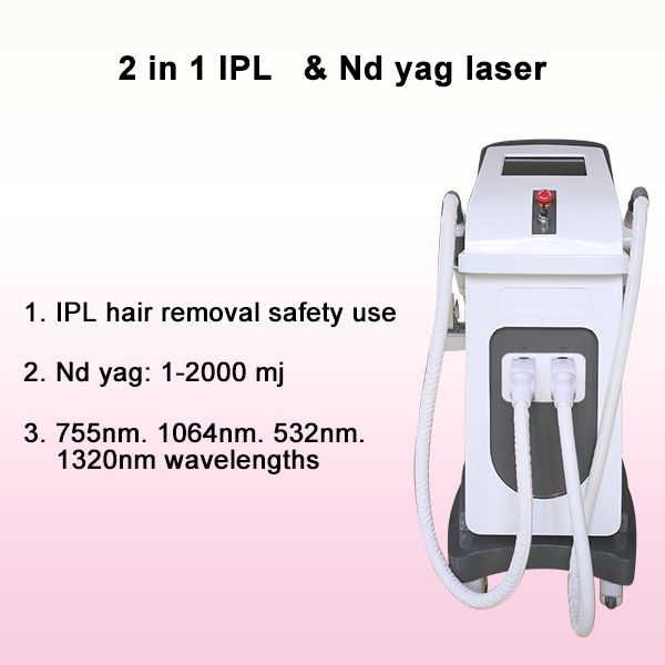 

seller 2 in 1 ipl hair removal nd yag laser tattoo removal machine skin rejuvenation and hair removal machine for spa, Black