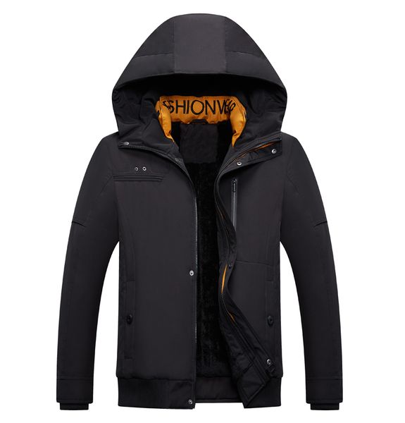 

2021 new winter parka men windbreak thick warm male hooded jackets windproof coats men's jacket heated clothing yoqo, Black