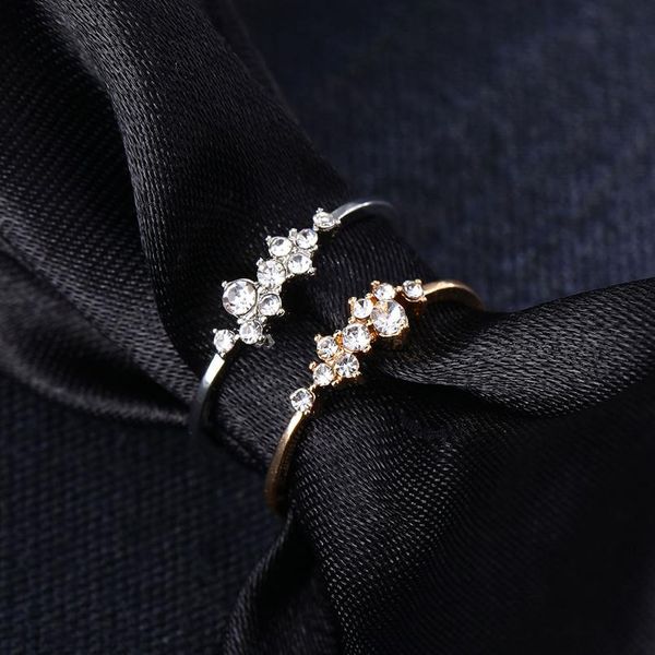 

new pattern hemp flowers ring plating rose gold silver color micro cubic zirconia tail ring fashion women's accessories jew bbyzga, Golden;silver