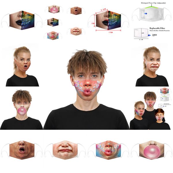 

with 2pcs replaceable filters reusable mouth print cotton washable breathable dustproof masks anti-fog pm2.5 protective party mask 5 n3drt