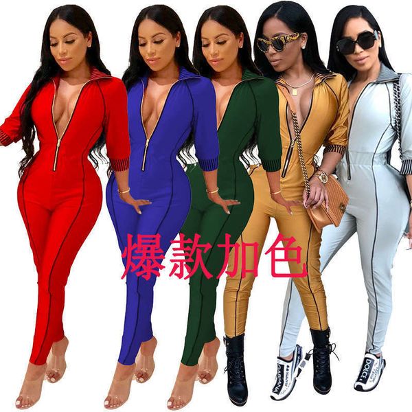 

ym-8277 autumn and winter women's solid color jumpsuit, Black;gray