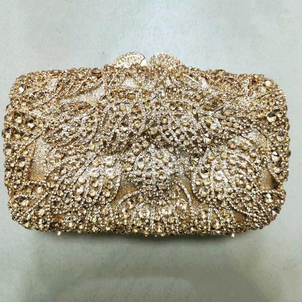 

new arrival 2020 golden crystal clutch purse evening bags clutches women diamond evening party purse prom mini shoulder handbags1