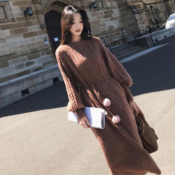 

autumn long sweater dress women knitted long dresses winter fashion maxi dress women clothing drop shipping, Black;gray
