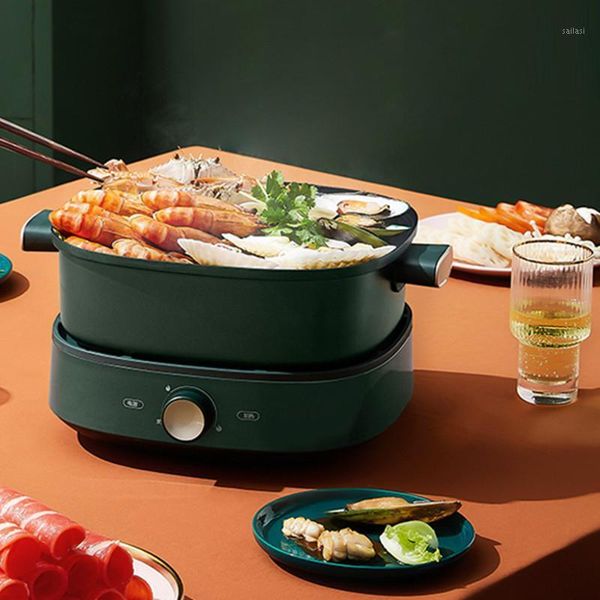 

220v 4l electric pot split type non-stick multi cooker household frying pan pot cooking machine1