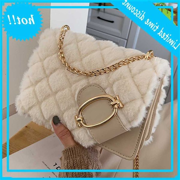 

soft pluche ladies square 2020 winter female lady designer handbag chain shoulder messenger bag