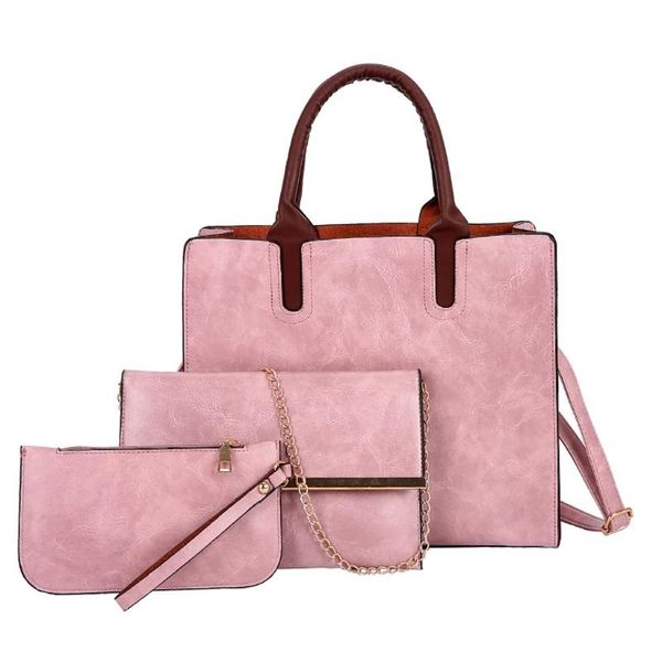 

women luxury set bag 3pcs leisure pu leather bags for women 2021 fashion messenger bag ladies hand handbag bolso mujer #s