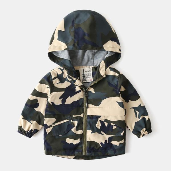

jackets zwy519 boys children hooded zipper windbreaker fashion kids clothes camouflage coat infant waterproof hoodies for girls, Blue;gray