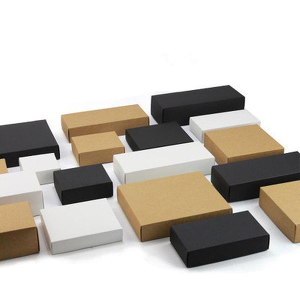 

10pcs small black white kraft paper gift cardboard packaging paper box craft carton package for packing handmade soap candy box h bbyjme