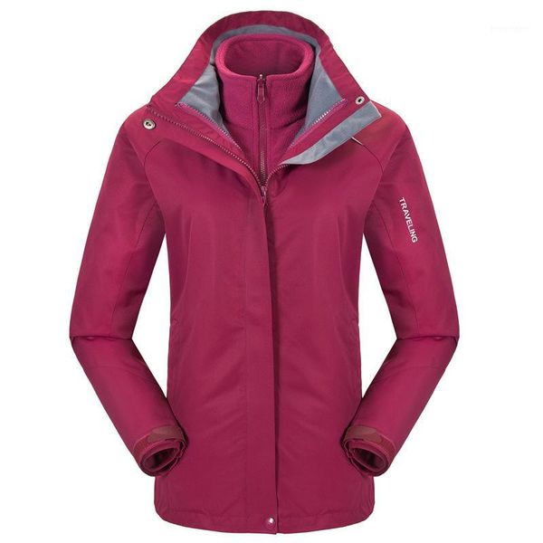 

outdoor mountaineering clothing couple's autumn and winter workwear warm cold-proof jacket customizable three-in-one rainco1, Tan;black
