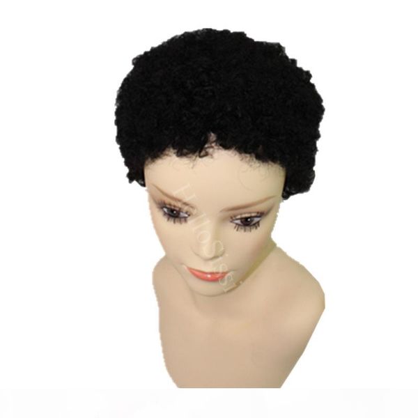 

grade 6a human hair glueless cap wig pixie cut brazilian hair short wig human hair wig for fashion black women, Black;brown