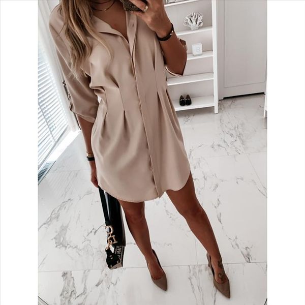 

summer new product solid color wan sleeve irregular button ladies shirt shirt drop shipping good quality, White