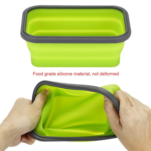 

rectangle silicone lunch box collapsible portable box bowl bento boxes folding food container 350 500 800 1200ml rectangle silicone bbyatb