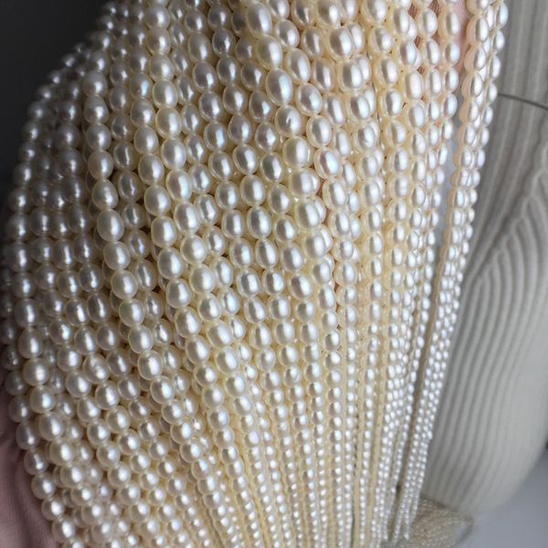 

3.5-3.8mm freshwater small pearl basic hand-made tassel jewelry, Silver