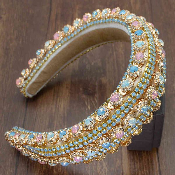 

new personality european palace style luxury sparkly rhinestones headband baroque crystal thick sponge hair bnad women party, Silver