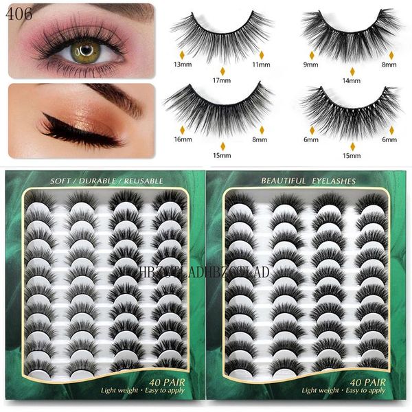 

400 pairs 3d mink hair false eyelashes 15-25mm lashes thick long wispy fluffy handmade cruelty-mink eyelash makeup tools