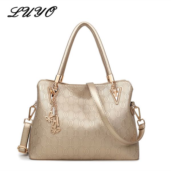 

luyo brand fashion embossing leather handbag gold luxury handbags women bags designer pochette crossbody handle bag day c0117