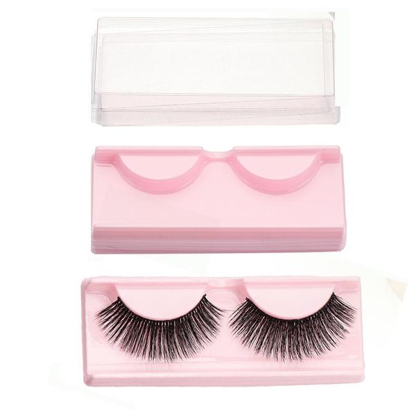 

false eyelashes bulk 5pcs empty lashes packing boxes holder box packaging transparent lid pink trays eyelash tray clear case