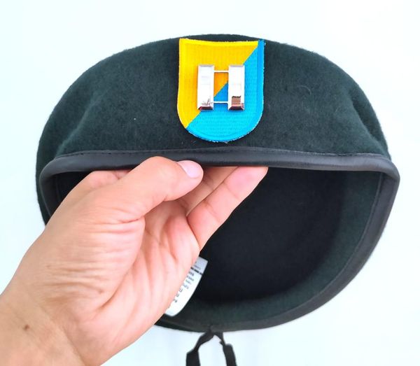 

berets united states us army 8th special forces group wool green beret officer's captain rank insignia hat 1963~1972, Blue;gray