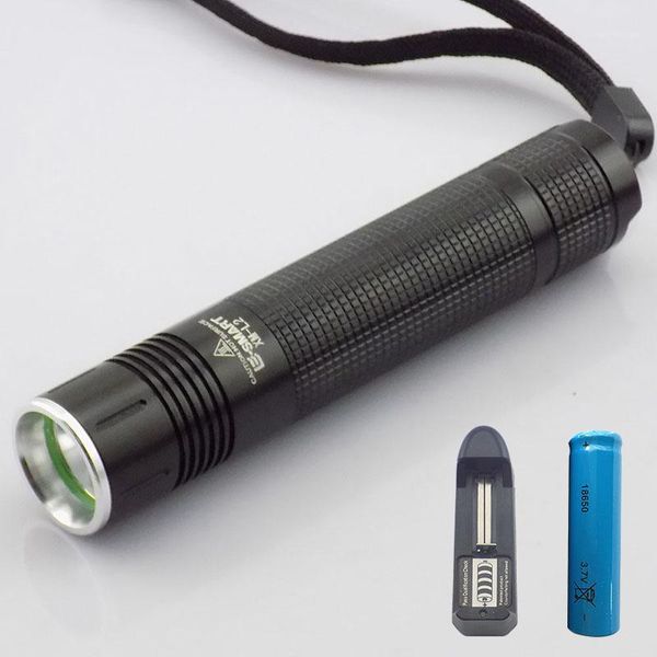 

mini led torch xm-l2 2000 lumens linterna led high bright linternas rechargeable 18650 battery + home charger1