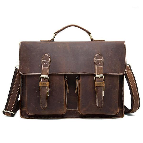 

briefcases grade male business men's vintage genuine crazy horse leather briefcase messenger shoulder portfolio lapbag case han
