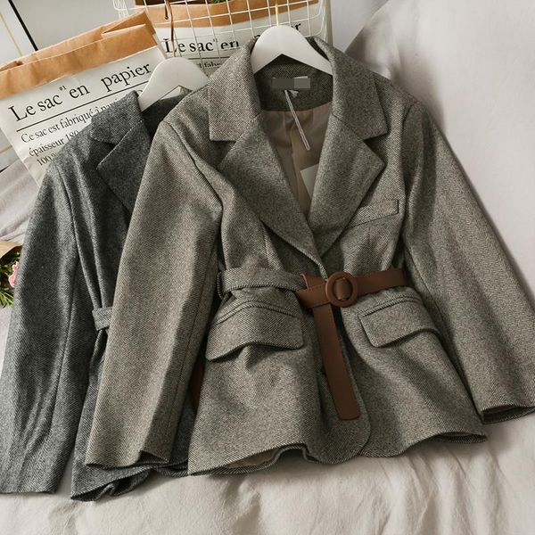 

2021 new fashion women's clothing single breasted full turn-down collar women coats, Black