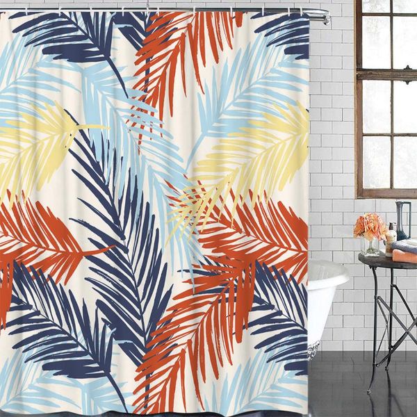 

shower curtains bathroom curtain tropical plant palm leaves waterproof fabric decoration