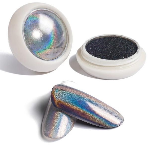 

nail glitter chrome decoration powder glitters gradient sparkly dust holographics pigment for uv gel polish art laser silver, Silver;gold