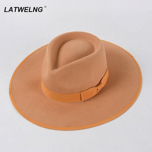 

new fashion wool fedoras hat for women jazz woolen hats wwholesale dropshipping, Black;white