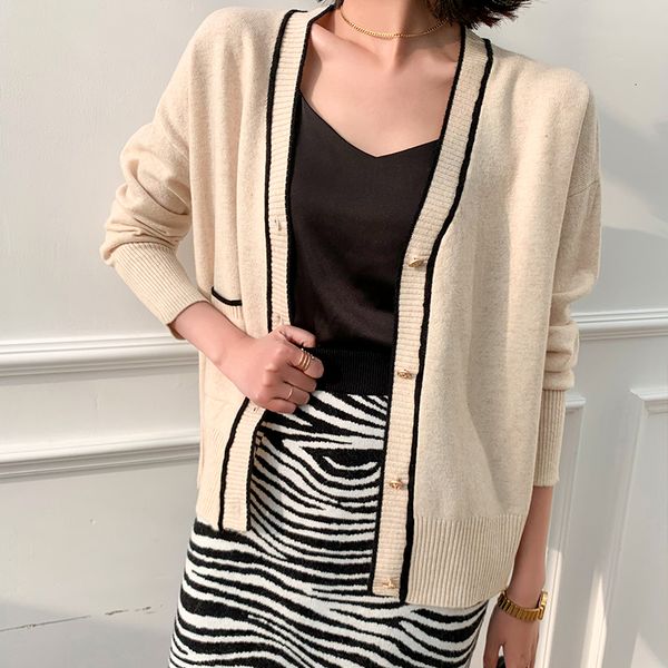 

2021 spring new turtleneck in 100% long-sleeve women's cardigans 4 colour wool standard woman's jackets clothes 0pa5, White;black